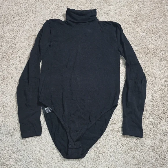 WOLFORD L49318 Colorado String-Body Turtleneck Black Bodysuit Size M - Picture 5 of 8